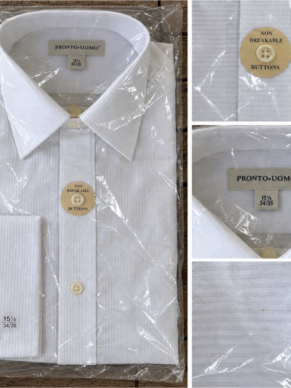 PRONTO UOMO Men's Striped Dress Shirt Size 15 1/2 (34/35) NWT